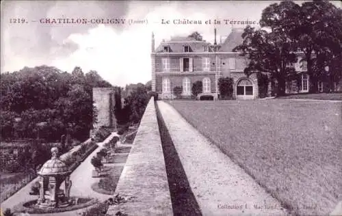 Ak Chatillon Coligny Loiret, Le Chateau et la Terrasse