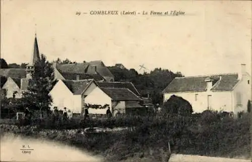 CPA Combleux Loiret, Ferme et Église