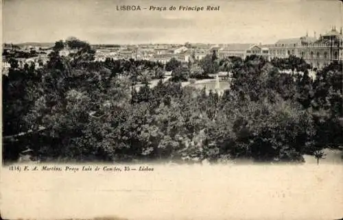 Ak Lisboa Lissabon Portugal, Landschaftsaufnahme, Praça do Principe Real, Park, Gebäude