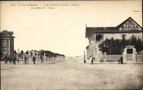 Ak Lacanau Gironde, Hotel Marian, Straße, Les Allees P.-Ortal