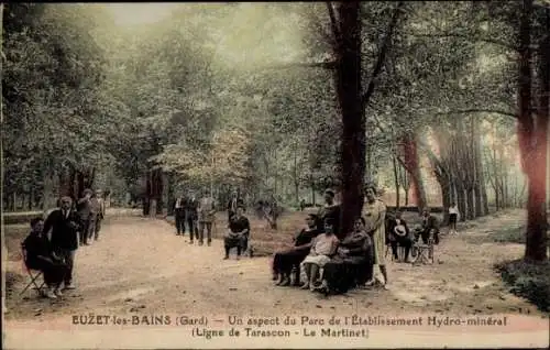 Ak Euzet-les-Bains Gard, Parc de l'Etablissement Hydro-mineral, Ligne de Tasacon-Le Martinet