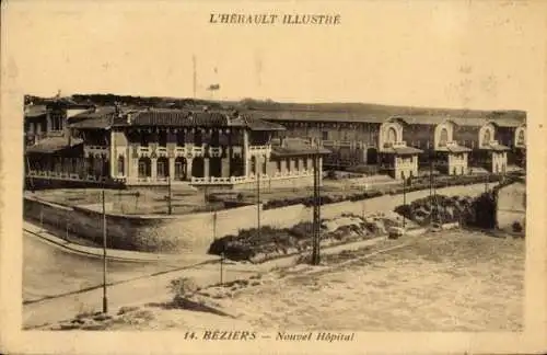 Ak Béziers Hérault, 14.  Nouvel Hôpital, L'Hérault Illustre