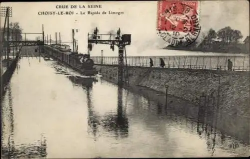 Ak Choisy le Roi Val de Marne, Rapide de Limoges, Hochwasser