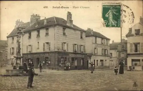 Ak Saint Ouen Seine Saint Denis, Place d'Armes