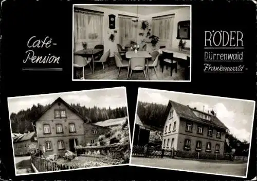 Ak Dürrenwaid Geroldsgrün Oberfranken, Cafe Pension Röder, Innenansicht