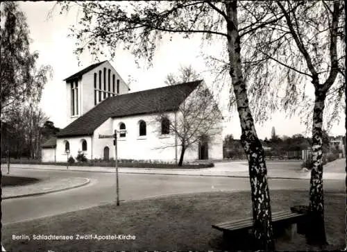 Ak Berlin Zehlendorf, Schlachtensee, Zwölf Apostel Kirche