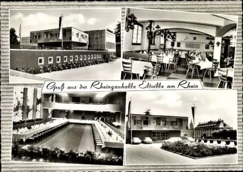 Ak Eltville am Rhein Hessen, Fotos der Rheingauhalle, Festlichkeiten, Ratskeller, Saal