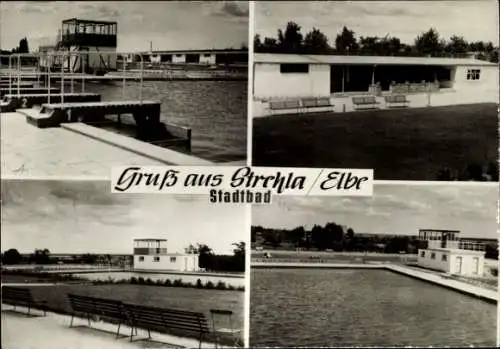 Ak Strehla an der Elbe Sachsen, Stadtbad
