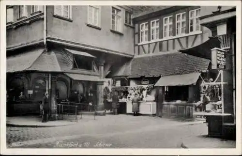 Ak Frankfurt am Main, Schirne, Marktstand