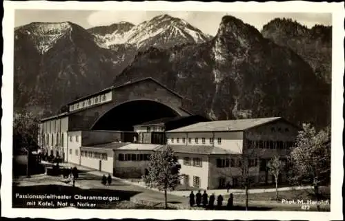 Ak Oberammergau in Oberbayern, Passionsspieltheater, Kofel, Not und Notkar