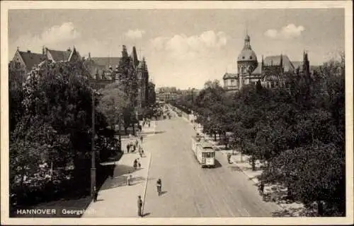 Ak Hannover, Georgstraße, Straßenbahn