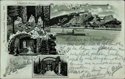 Litho Arenberg Koblenz in Rheinland Pfalz, Christus am Oelberg, Ehrenbreitstein