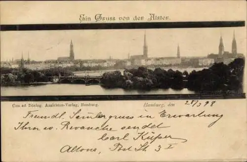 Ak Hamburg, Panorama der Stadt