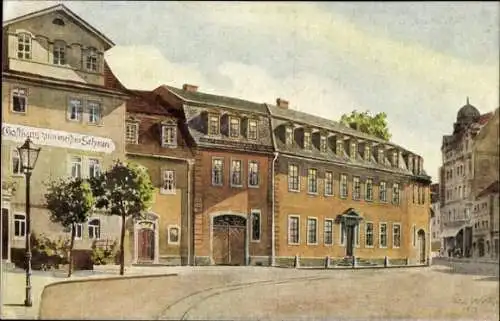 Ak Weimar in Thüringen, Goethehaus, Gathaus weißen Schyman,  Architektur, 1916
