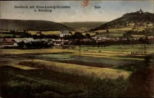 Ak Sandbach Breuberg im Odenwald Hessen, Landschaft mit dem Ort  Ernst-Ludwig-Heilstätte, Breuber