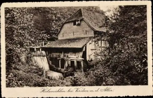 Ak Halsmühlen Dauelsen Verden an der Aller, Halsmühlen,  Mühle, Natur, alte Architektur