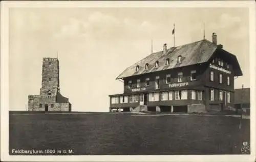 Ak Feldberg im Schwarzwald, Feldbergturm, Gasthaus