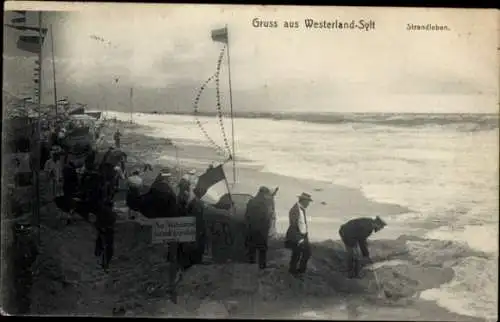 Ak Westerland auf Sylt, Strandleben