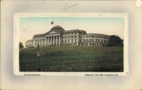 Ak Bad Wilhelmshöhe Kassel in Hessen, Schloss von der Kaiserallee