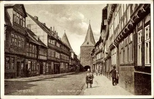 Ak Goslar am Harz, Breitestraße mit Tor