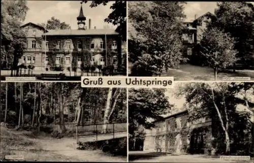 Ak Uchtspringe Stendal in der Altmark, Verwaltungsgebäude, HOG Gästeheim, Springgebiet