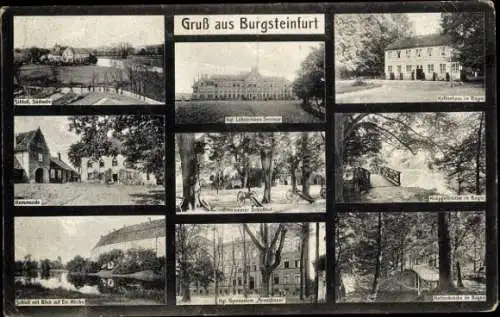 Ak Burgsteinfurt Steinfurt im Münsterland, Kaffeehaus, Krüppebrücke, Schloss, königliches Gymnasium