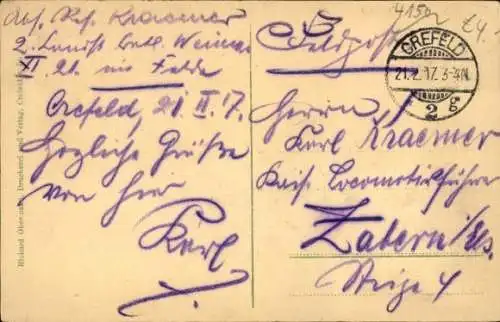 Ak Krefeld am Niederrhein, Rheinstraße