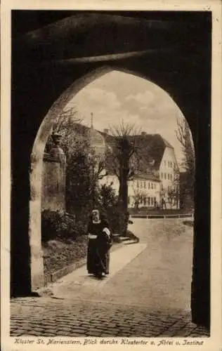 Ak Panschwitz Kuckau Sachsen, Kloster St. Marienstern, Klostertor, Abtei, Institut