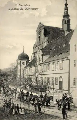 Ak Panschwitz Kuckau Oberlausitz, Kloster St. Marienstern, Osterreiten