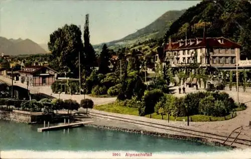 Ak Alpnachstad Alpnach Kt. Obwalden Schweiz, Blick auf den Ort