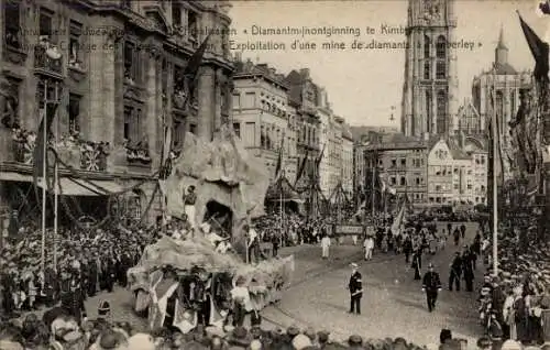 Ak Anvers Antwerpen Flandern, Umzug, Mottowagen Diamantenmine in Kimberley