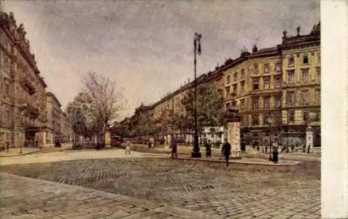 Ak Wien 1 Innere Stadt,  Kärntnerring, malerische Stadtansicht, Straßenansicht,  Gebäude