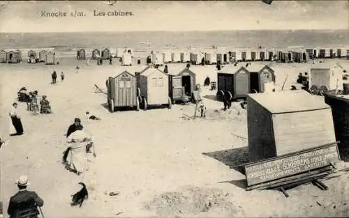 Ak Knokke Heist Heyst Knocke sur Mer Westflandern, Strand, Badehäuschen, Menschen, Küste, Urlaub