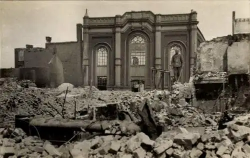Ak Rotterdam Südholland Niederlande, Ruine, De oude Beurs, Zerstörung, Kriegsfolgen