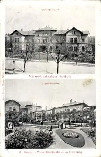 Ak Hamburg Mitte Altstadt, Marien-Krankenhaus  St. Joseph, Vorder und Rückseite, Fotograf: Georg 