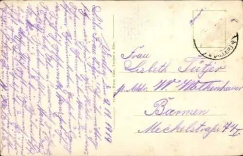 Ak Verden an der Aller, Vorderansicht eines Hauses, Lindenbäume, Straße, Mehrfamilienhaus, 