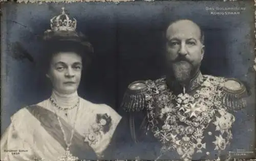 Ak König Ferdinand I. von Bulgarien, Königin Eleonora von Reuss Köstritz