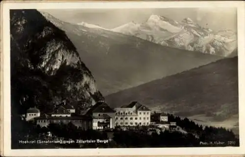 Ak Hochzirl Zirl in Tirol, Sanatorium, Zillertaler Berge