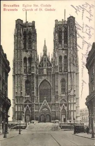 Ak Bruxelles Brüssel, Eglise Ste. Gudule, Architektonisches Meisterwerk, Historische Kirche