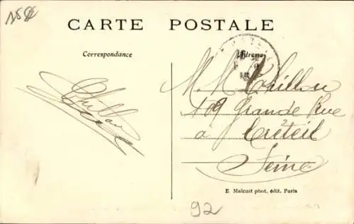 Ak Les Plessis Robinson Hauts de Seine, schlafender Esel, Reiter