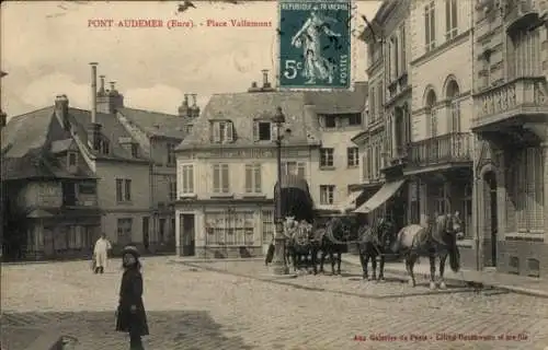 CPA Pont Audemer Eure, Place Vallemont