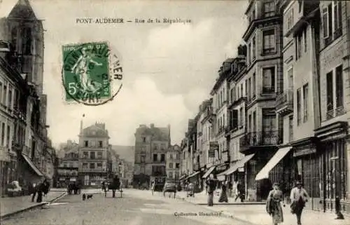 Ak Pont Audemer Eure, Rue de la Republique