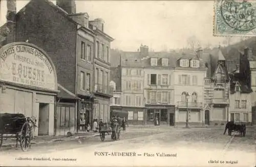 CPA Pont Audemer Eure, Place Vallemont