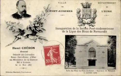 CPA Pont Audemer Eure, Salle des Fêtes de Pont Audemer, Henri Chéron