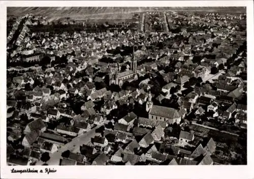 Ak Lampertheim am Rhein Hessen, Fliegeraufnahme