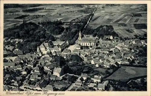 Ak Wiesentheid in Unterfranken, Fliegeraufnahme