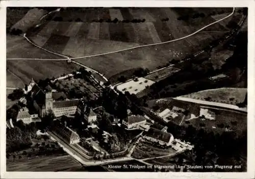 Ak St. Trudpert Obermünstertal Münstertal im Schwarzwald, Fliegeraufnahme, Kloster