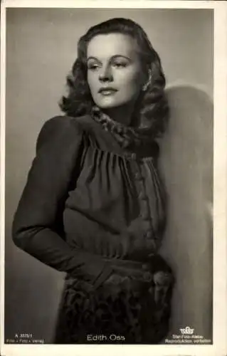 Ak Schauspielerin Edith Oss, Portrait