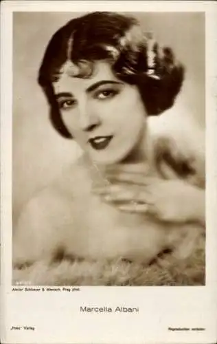 Ak Schauspielerin Marcella Albani, Seitenportrait, Autogramm, Ross 4419/3