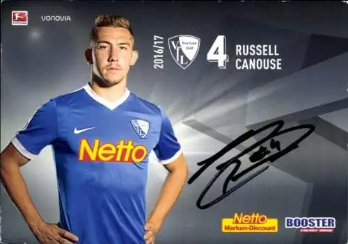 Autogrammkarte Fußballer Russell Canouse, VFL Bochum, Autogramm